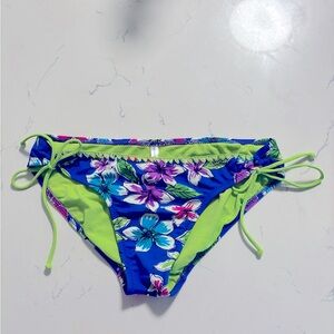 Aeropostale Blue Green Pink Side Tie Bikini Bottoms